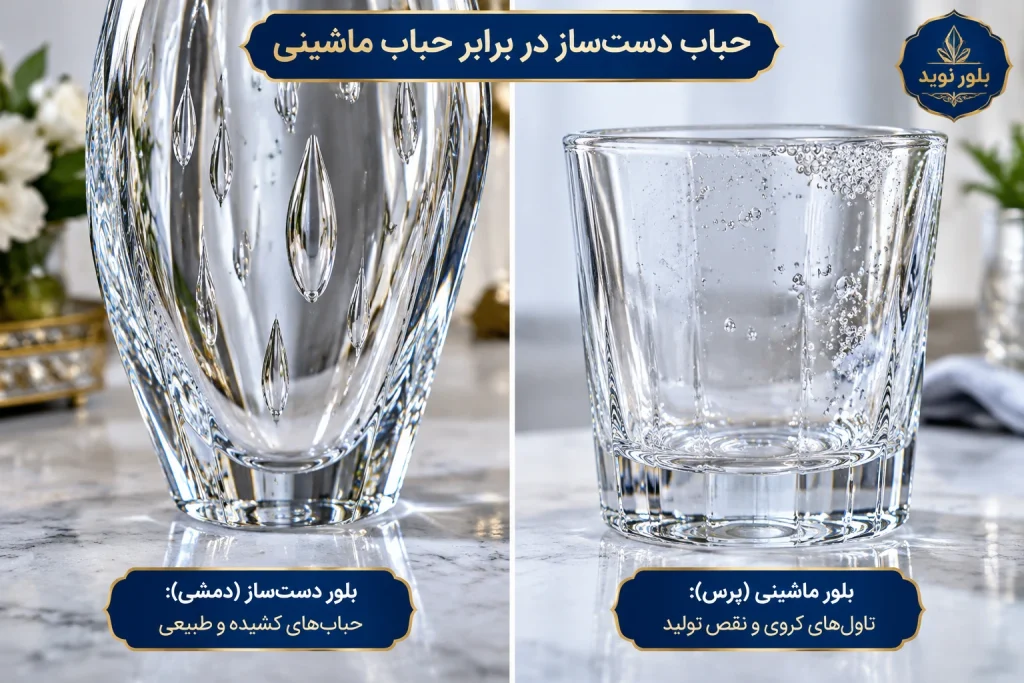حباب در ظروف شیشه‌ای